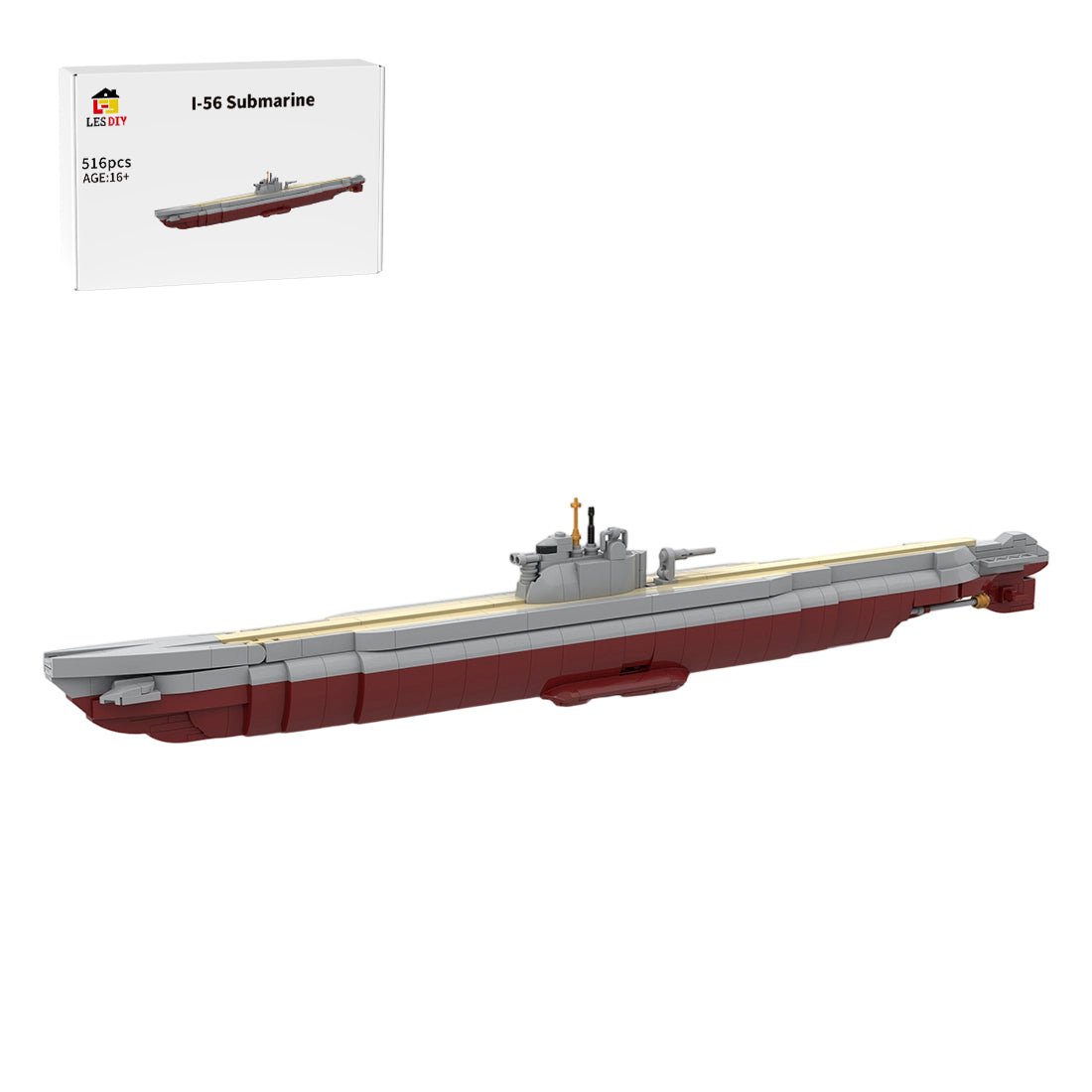 MOC-264016 1:200 Scale IJN Type B3 Long-Range Cruiser Submarine Building Blocks-LesDiy-MOC-