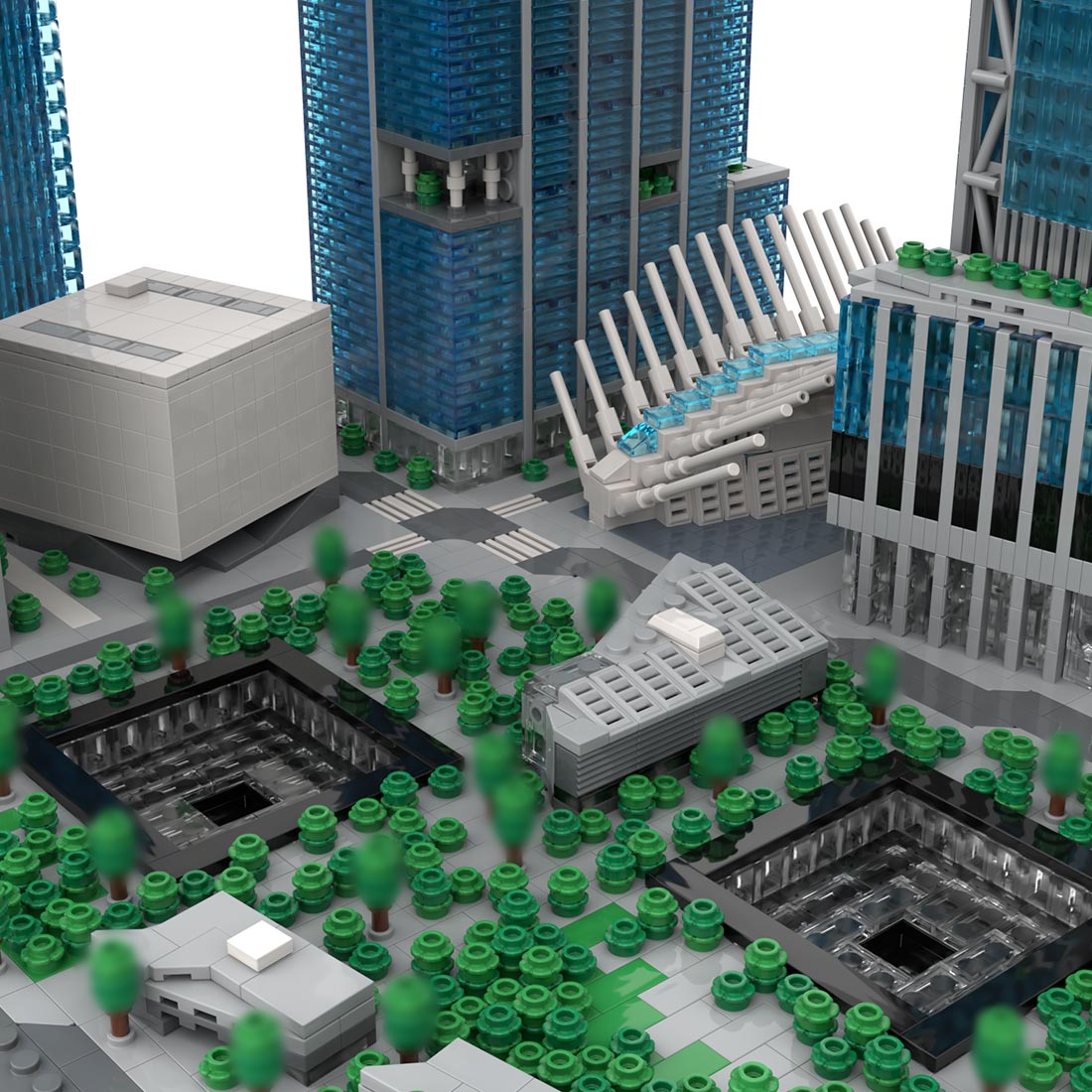 MOC-264039 1:800 Scale New World Trade Center Building Blocks-LesDiy-MOC-