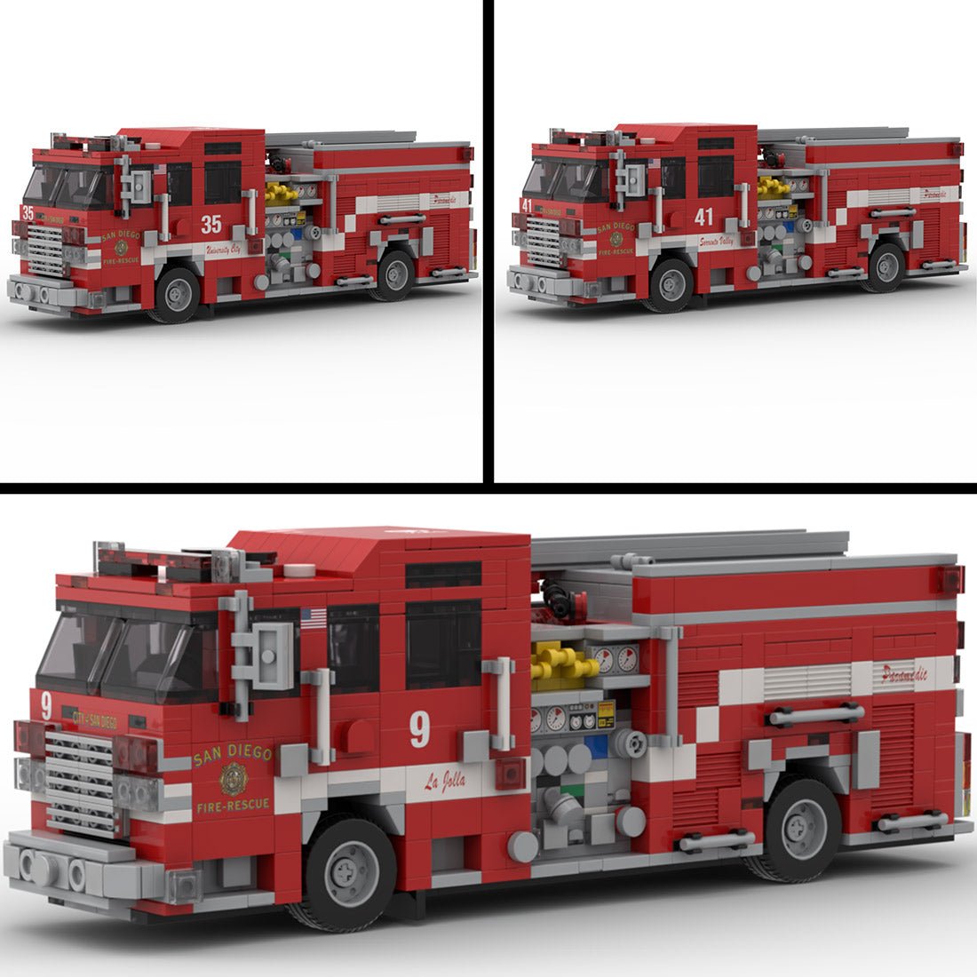 MOC-264607 2019 Pierce Arrow XT Fire Engine SDFR Building Blocks-LesDiy -