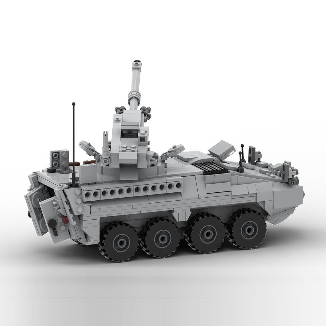 MOC-264966 M1128 Stryker MGS 1:35 Scale (V2) Building Blocks-LesDiy-MOC-Dark Grey