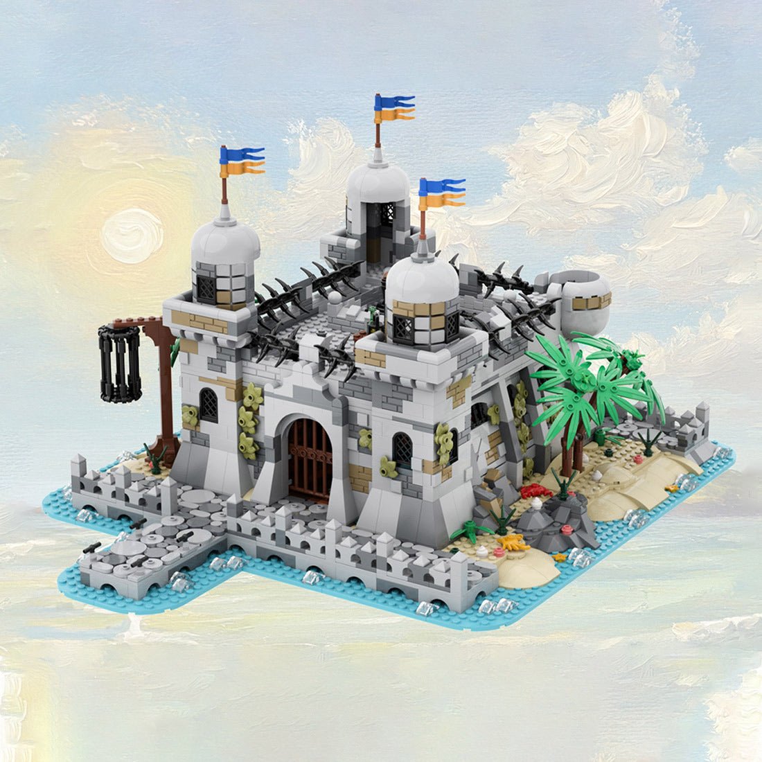 MOC-266198 Pirate Lock-Up Seafarer's Bay Building Blocks-LesDiy-MOC-