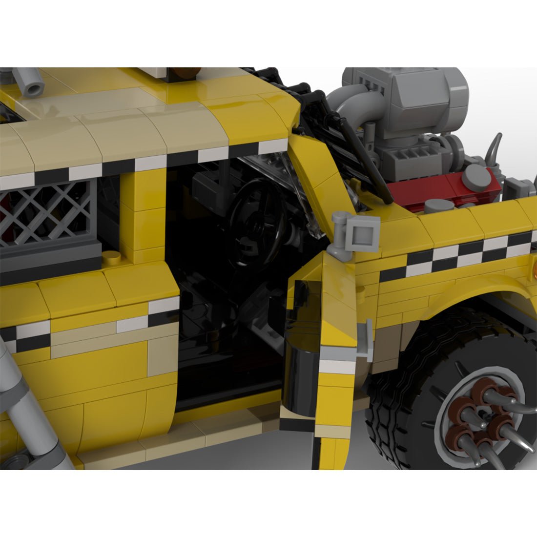MOC-266702 1:18 Wasteland Taxi Building Blocks-LesDiy-MOC-