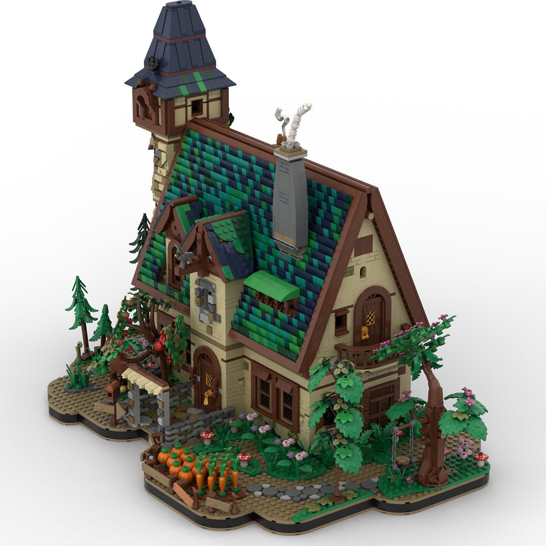 MOC-267546 Medieval Emerald Cottage Building Blocks-LesDiy-MOC-
