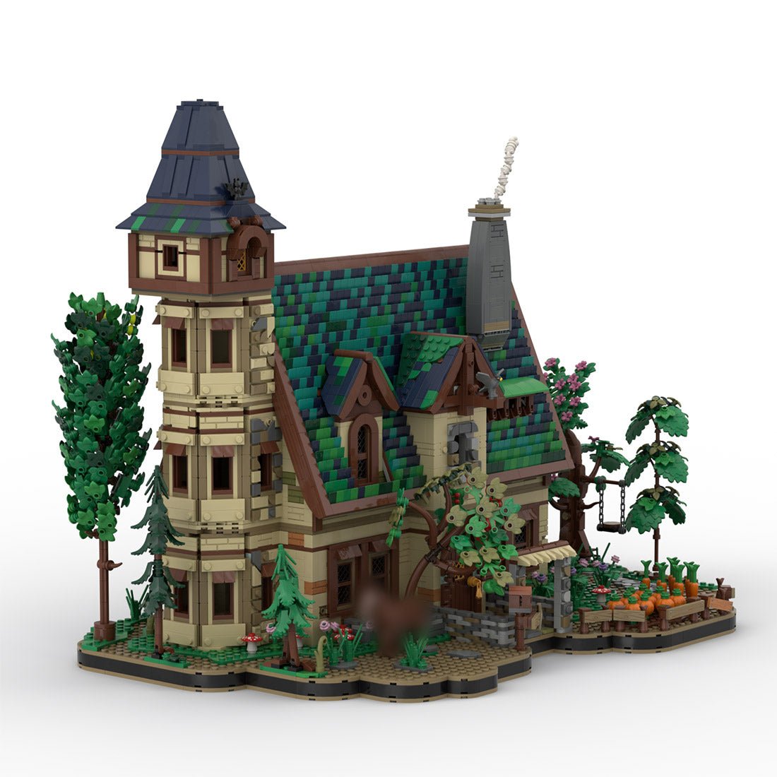MOC-267546 Medieval Emerald Cottage Building Blocks-LesDiy-MOC-