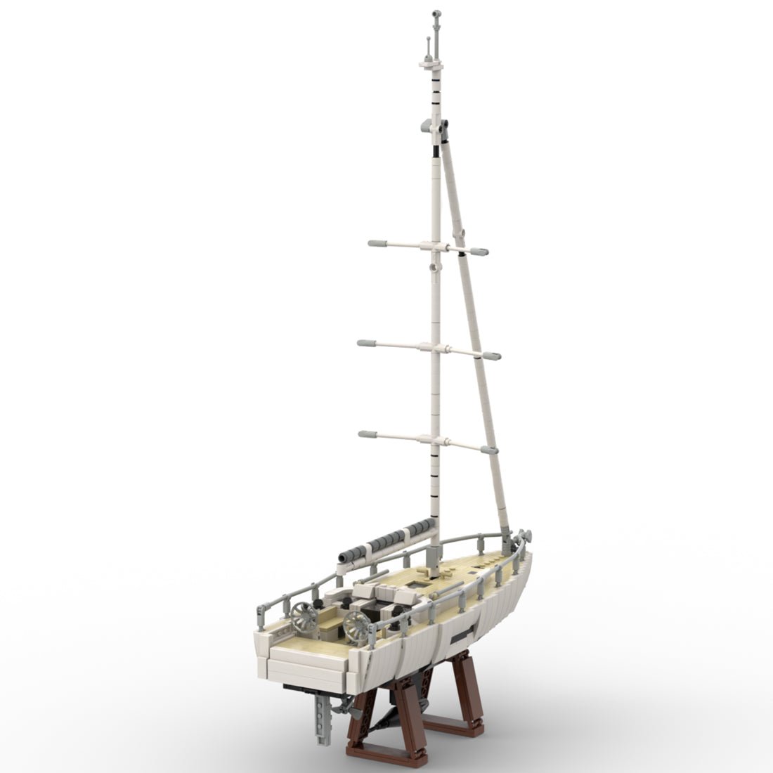 MOC-273023 Modern Sailing Yacht Building Blocks-LesDiy-MOC-