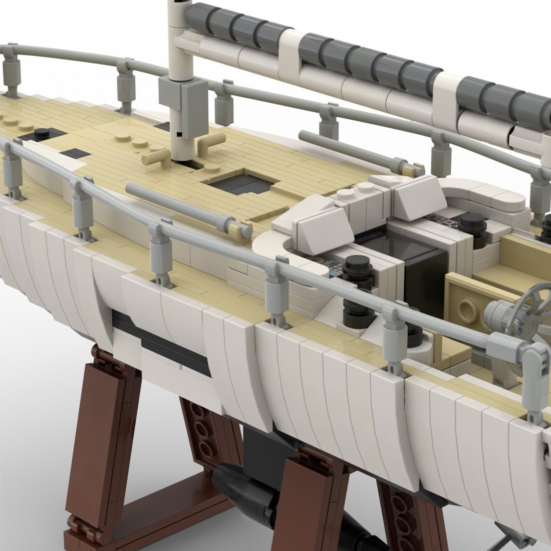MOC-273023 Modern Sailing Yacht Building Blocks-LesDiy-MOC-