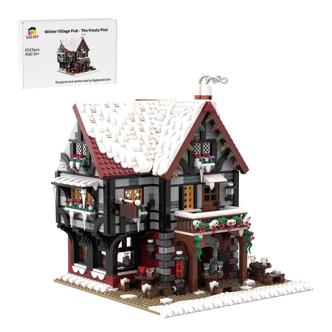 MOC-275366 The Frosty Pint Winter Village Pub Building Blocks-LesDiy-MOC-