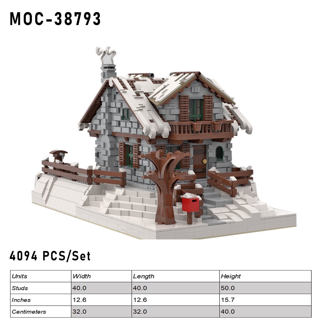 MOC - 38793 Winter Chalet Building Blocks - LesDiy -
