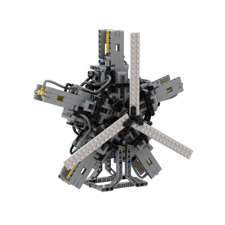 MOC - 39694 5 - cylinder Pneumatic Star Engine - LesDiy -