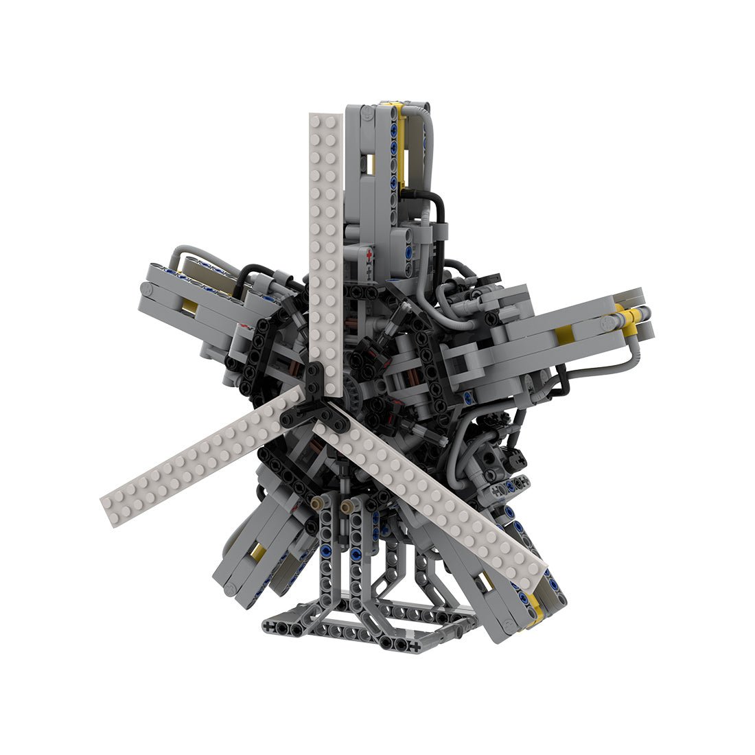 MOC - 39694 5 - cylinder Pneumatic Star Engine - LesDiy -