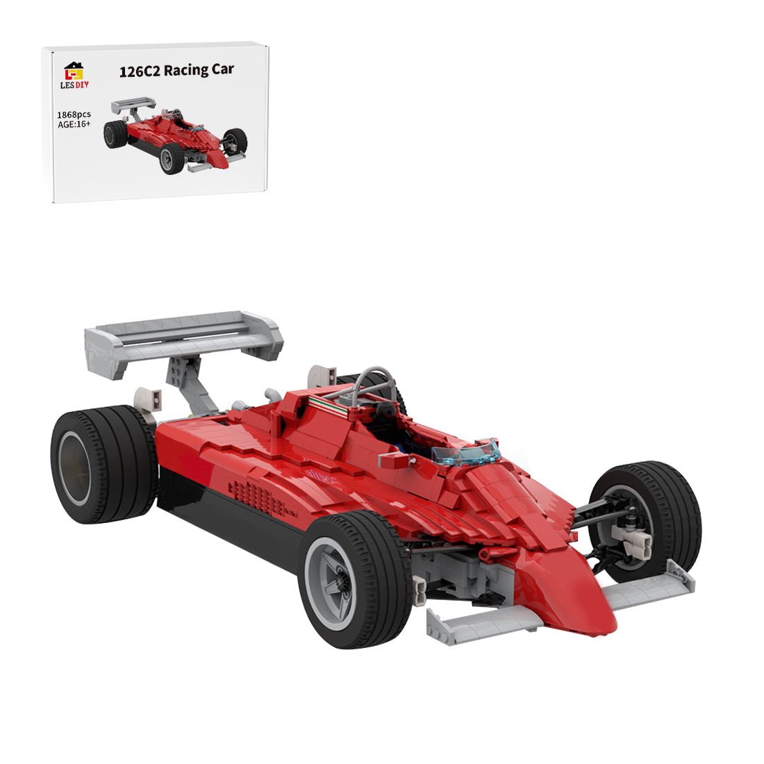 MOC - 43749 Ferrari 126C2 - no RC - scale 1:8 Building Blocks - LesDiy -