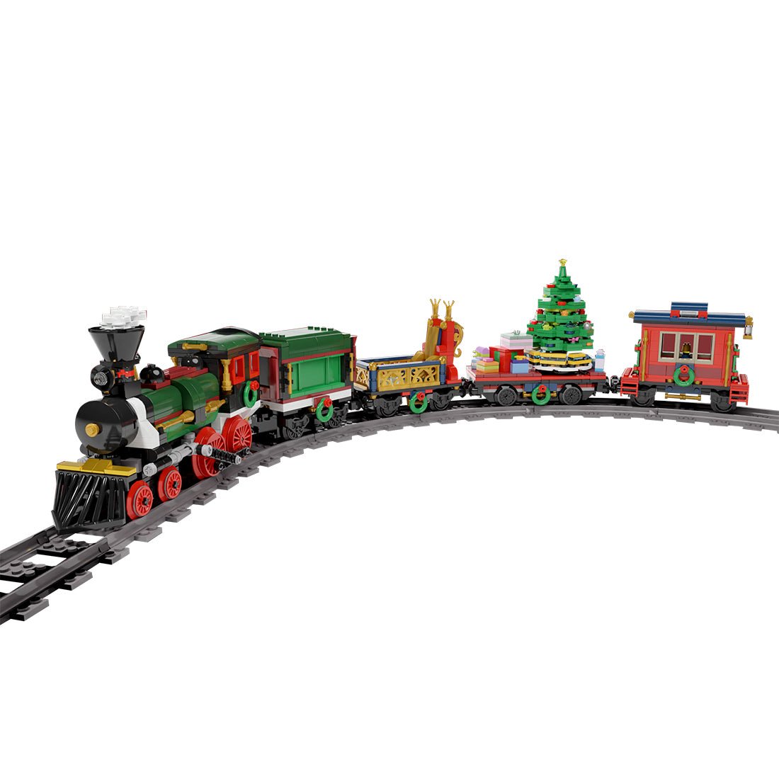 MOC-49581 Christmas Train Building Blocks | LesDiy