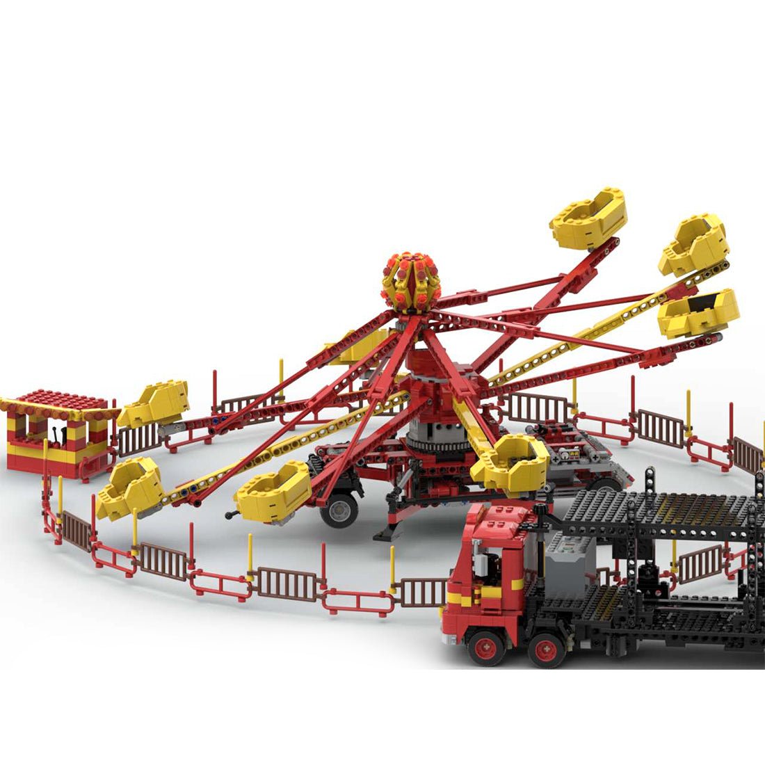 MOC - 50552 Dynamic Octopus Fairground Ride for Lego - LesDiy - funfair