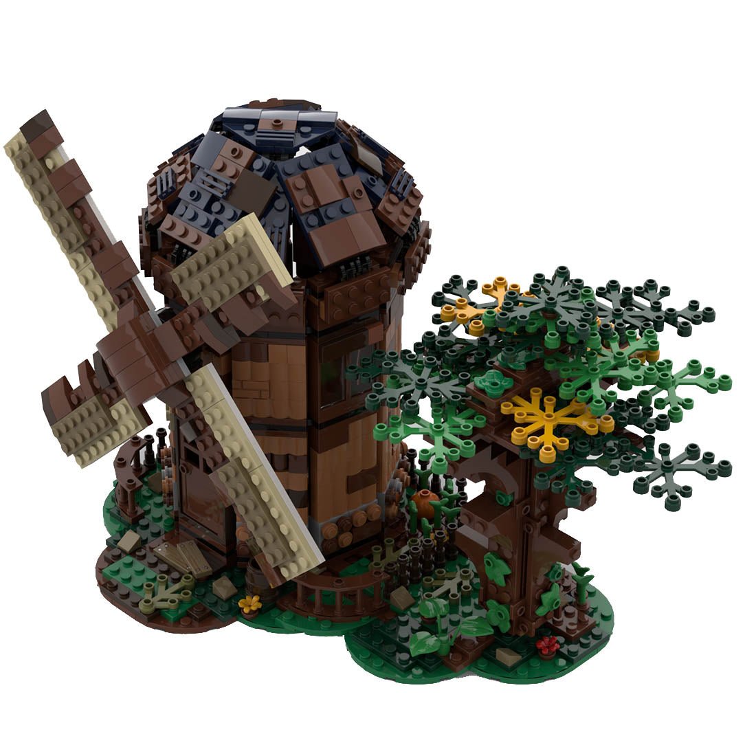 MOC - 52517 Medieval Dutch Windmill Building Blocks - LesDiy -