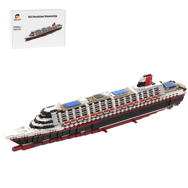 MOC - 55935 MS Poseidon 1/500 Large Steamship Building Blocks - LesDiy -