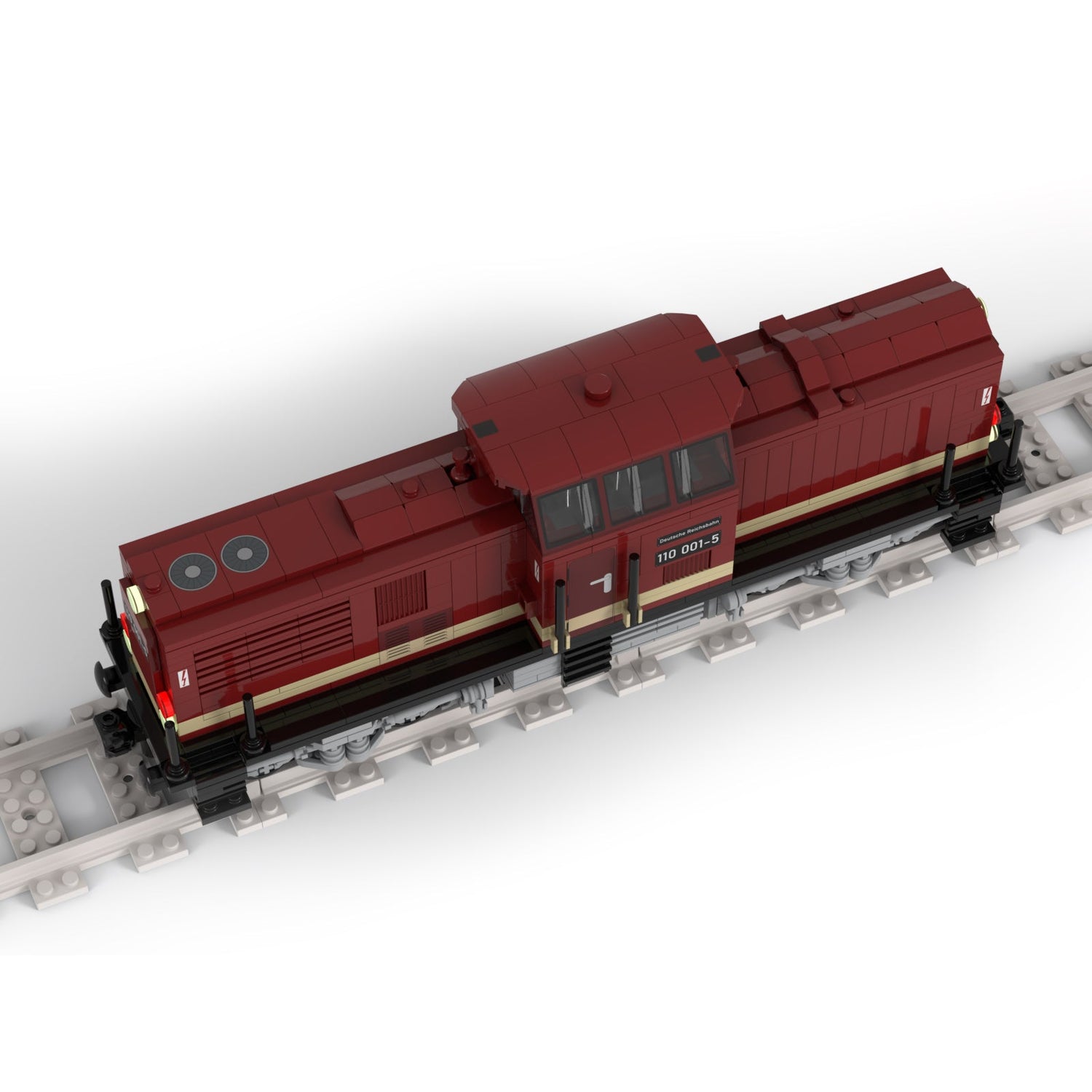 MOC - 56807 Railway Locomotive Internal Combustion Engine for Lego - LesDiy