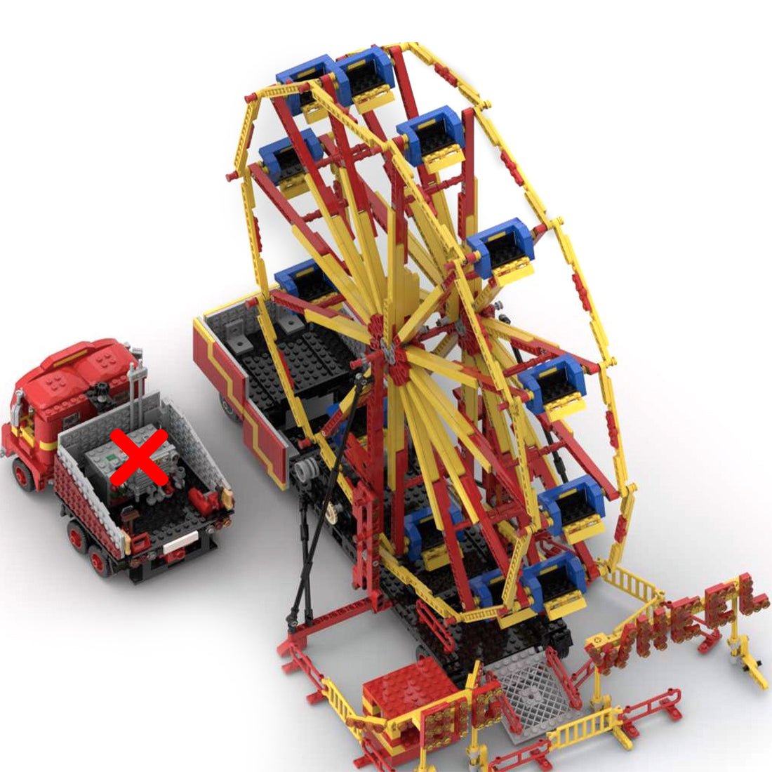 MOC - 58005 Static Large Fairground Big Wheel for Lego - LesDiy