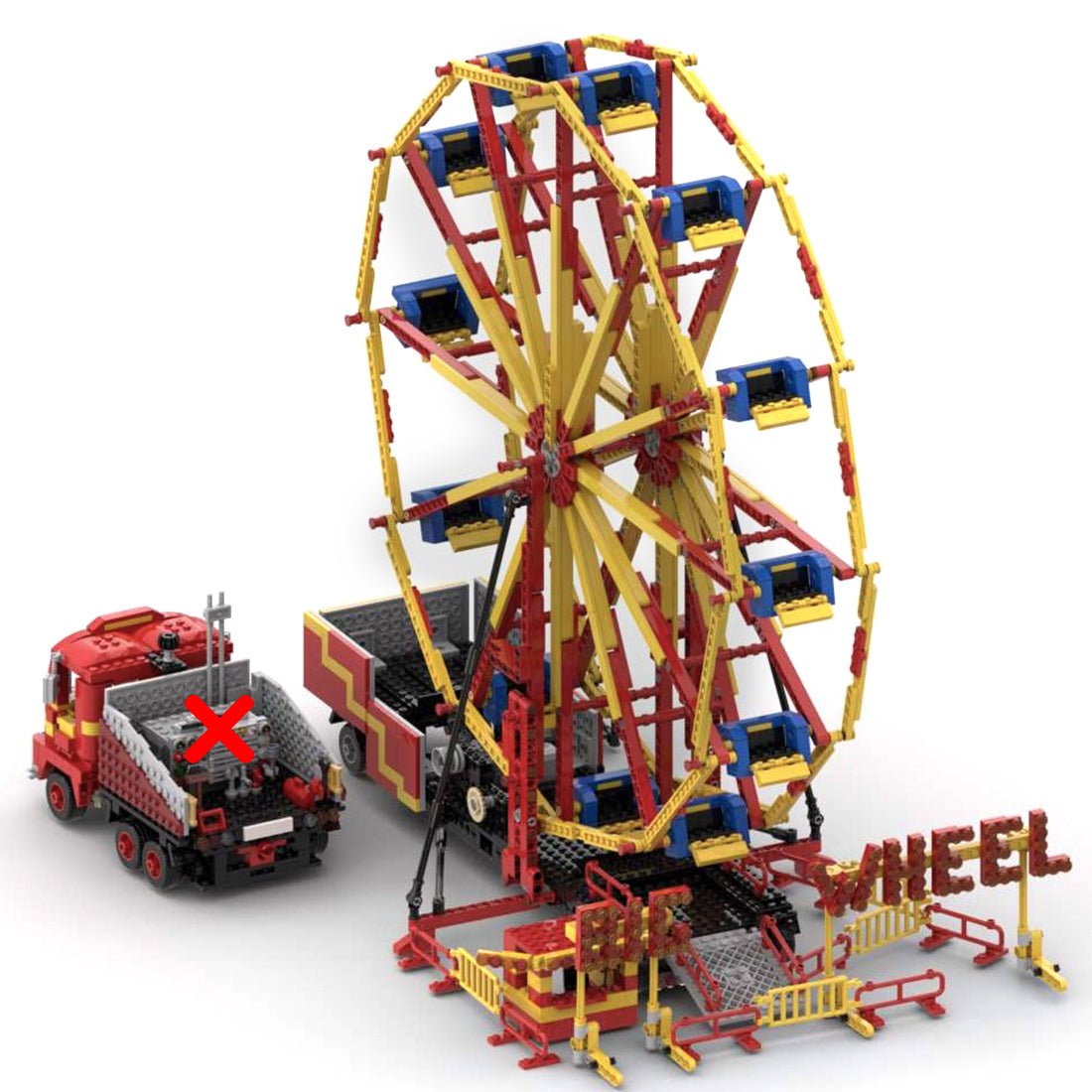 MOC - 58005 Static Large Fairground Big Wheel for Lego - LesDiy