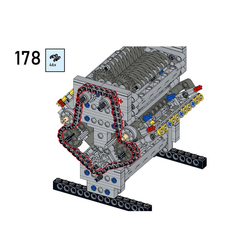 MOC - 60662 Crossplane V8 with Supercharger & Removable Covers - LesDiy