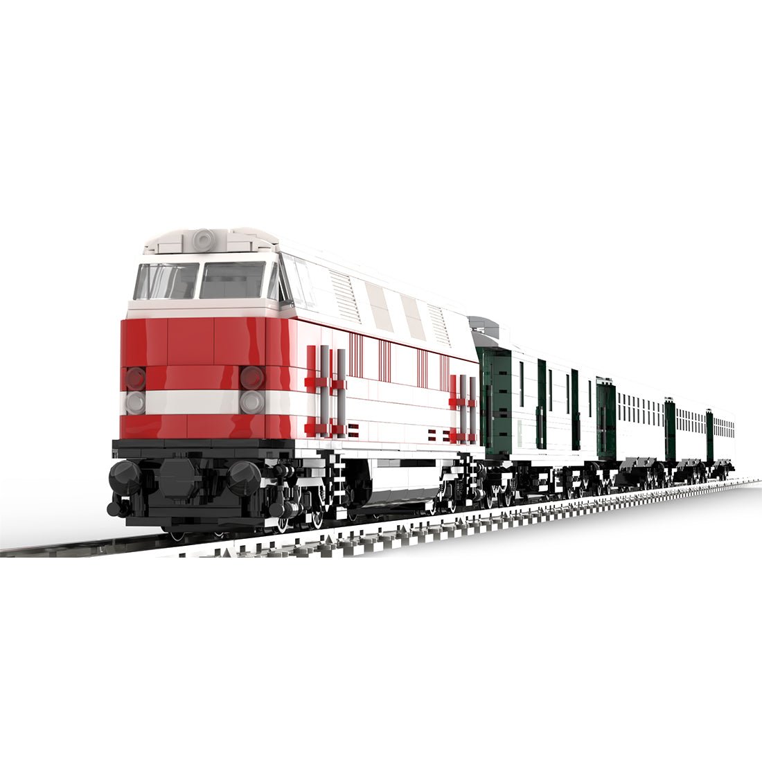 MOC - 68729+MOC - 183352+MOC - 183351 BR118 Train Building Blocks - LesDiy - Building Blocks