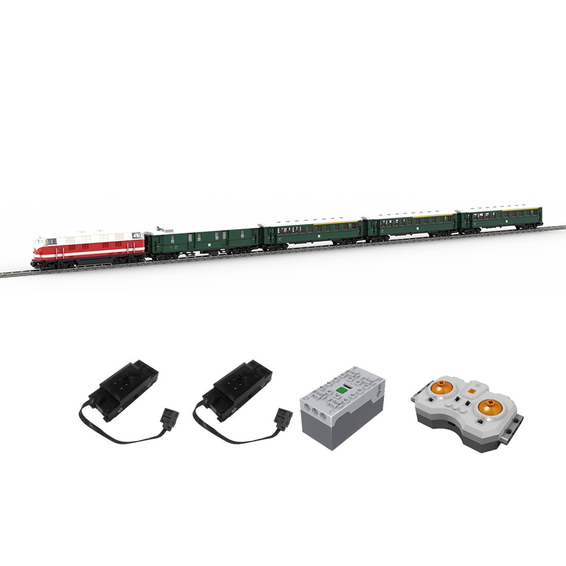 MOC - 68729+MOC - 183352+MOC - 183351 BR118 Train Building Blocks - LesDiy - Building Blocks