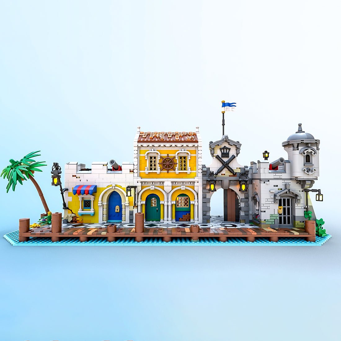 MOC-71657 & MOC-108172 Pirate Harbor Fortress Bundle Building Blocks-LesDiy-MOC-