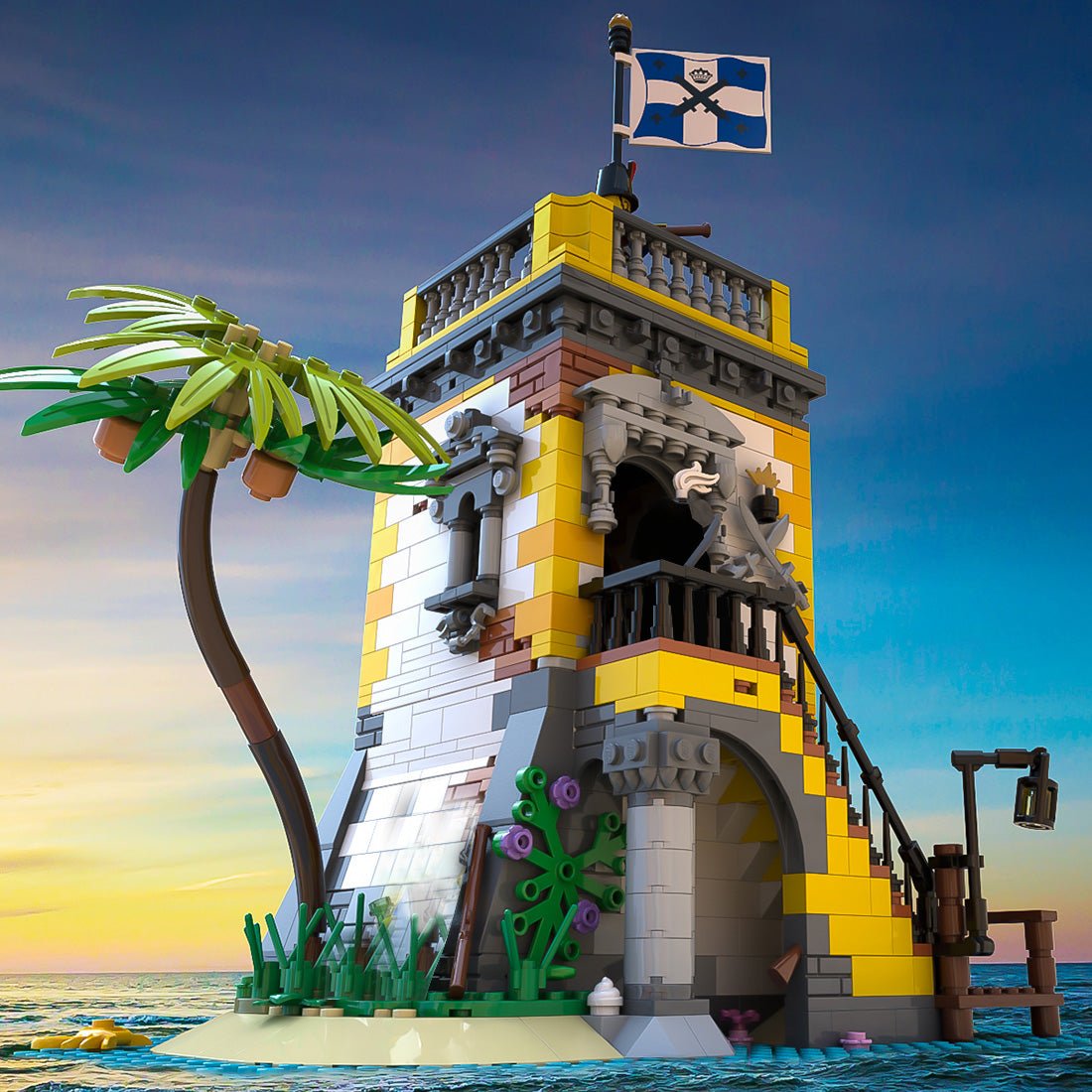 MOC-71657 & MOC-108172 Pirate Harbor Fortress Bundle Building Blocks-LesDiy-MOC-