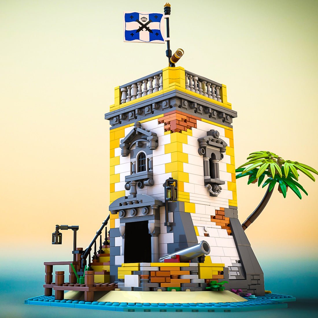 MOC-71657 & MOC-108172 Pirate Harbor Fortress Bundle Building Blocks-LesDiy-MOC-