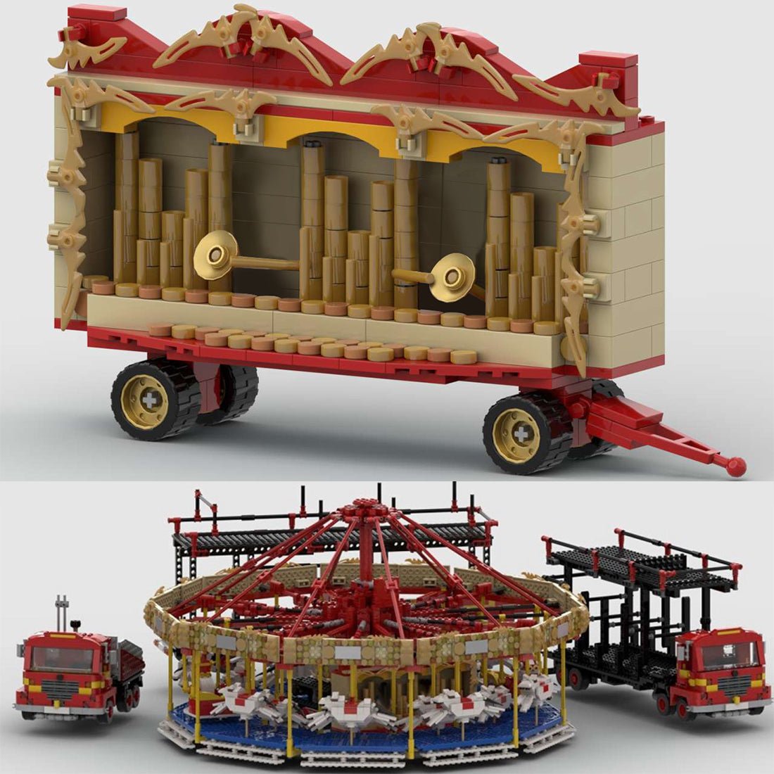 MOC - 73320 Static Large Fairground Carousel for Lego - LesDiy - fairground