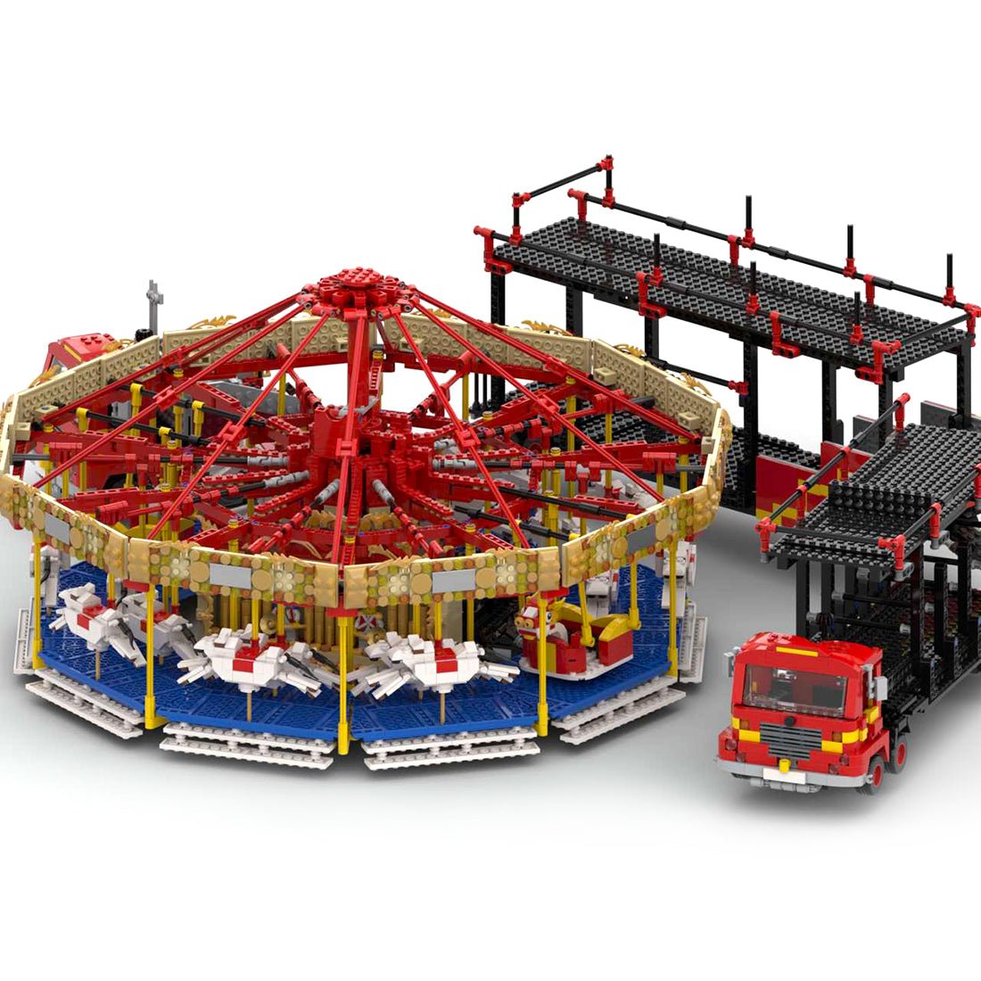 MOC - 73320 Static Large Fairground Carousel for Lego - LesDiy - fairground