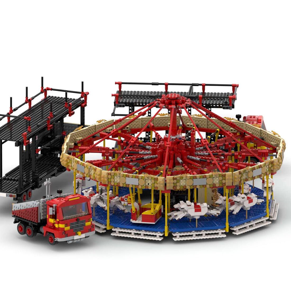 MOC - 73320 Static Large Fairground Carousel for Lego - LesDiy - fairground