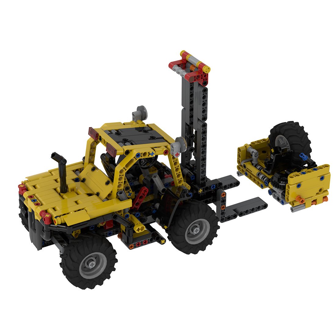 MOC - 74506 All - terrain Forklift Building - LesDiy -
