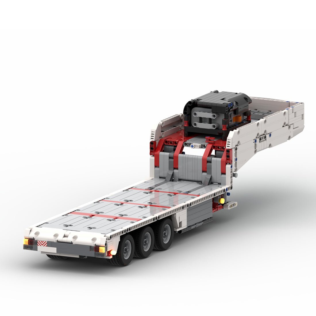 MOC - 78480 Flatbed 3 axle trailer Building Blocks - LesDiy - Crane