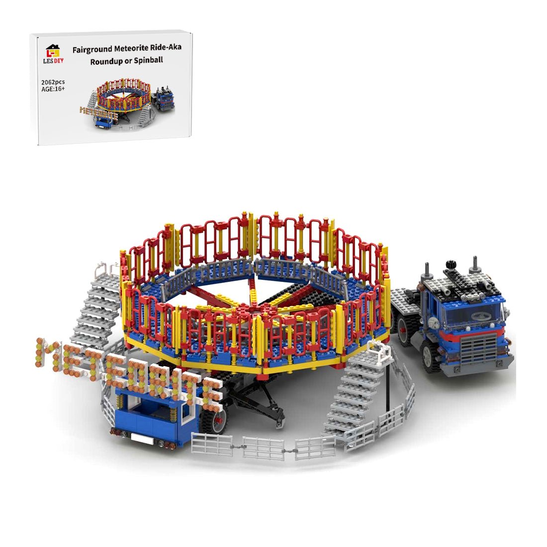 MOC - 80218 Fairground Meteorite Ride Building Blocks - LesDiy - MOC