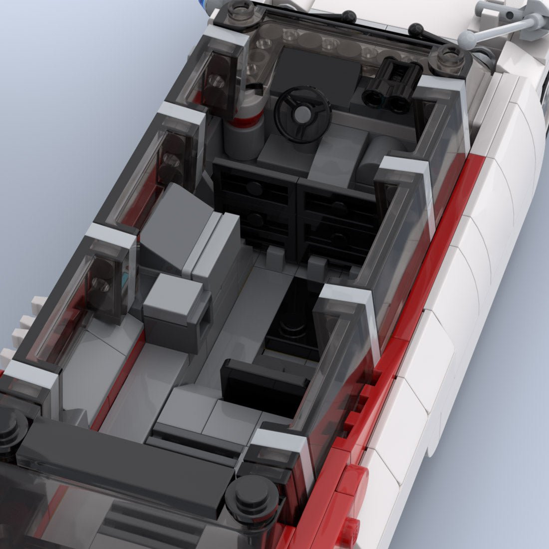 MOC - 90496 GB ECTO1 4 seater Revamp Convertible Car - LesDiy -