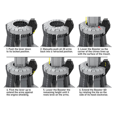 MOC - 94616+MOC - 149685 Starship rocket and Booster Building Blocks - LesDiy - Building Blocks