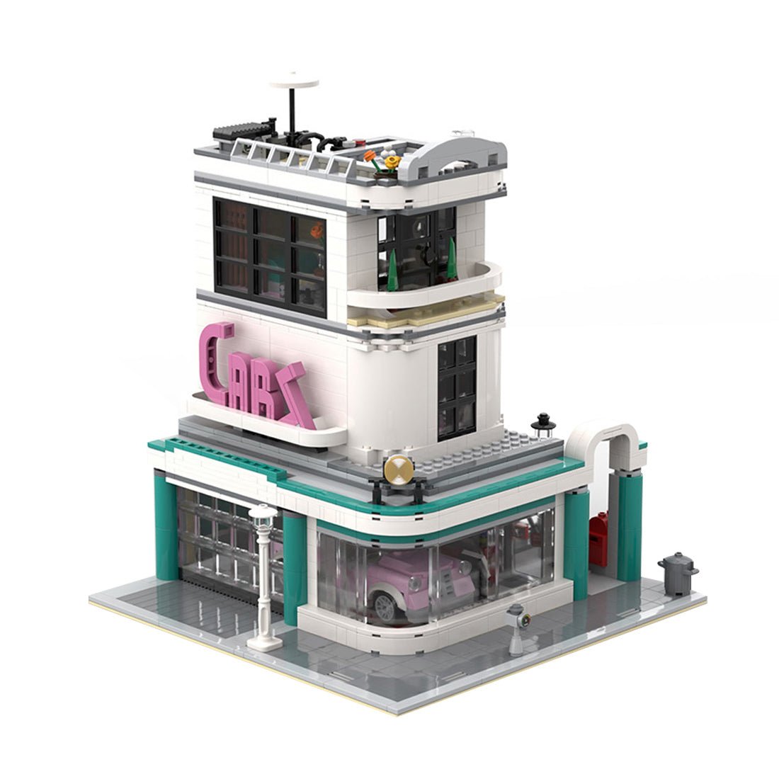 MOC - 97835 Car Dealership - 10260 Downtown Diner Alternative Building Blocks - LesDiy - MOC