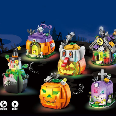 MOC Halloween 6 - in - 1 Building Blocks with Lights and Sound - LesDiy - Building Blocks