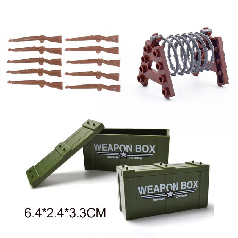 MOC Military Scene - Battle Ruins with Barricades Weapons - LesDiy