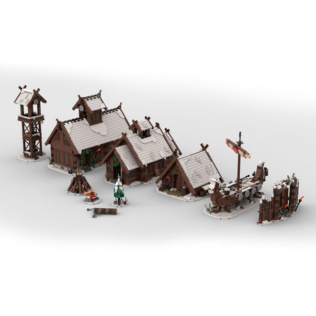 MOC Winter Viking Village Building - LesDiy