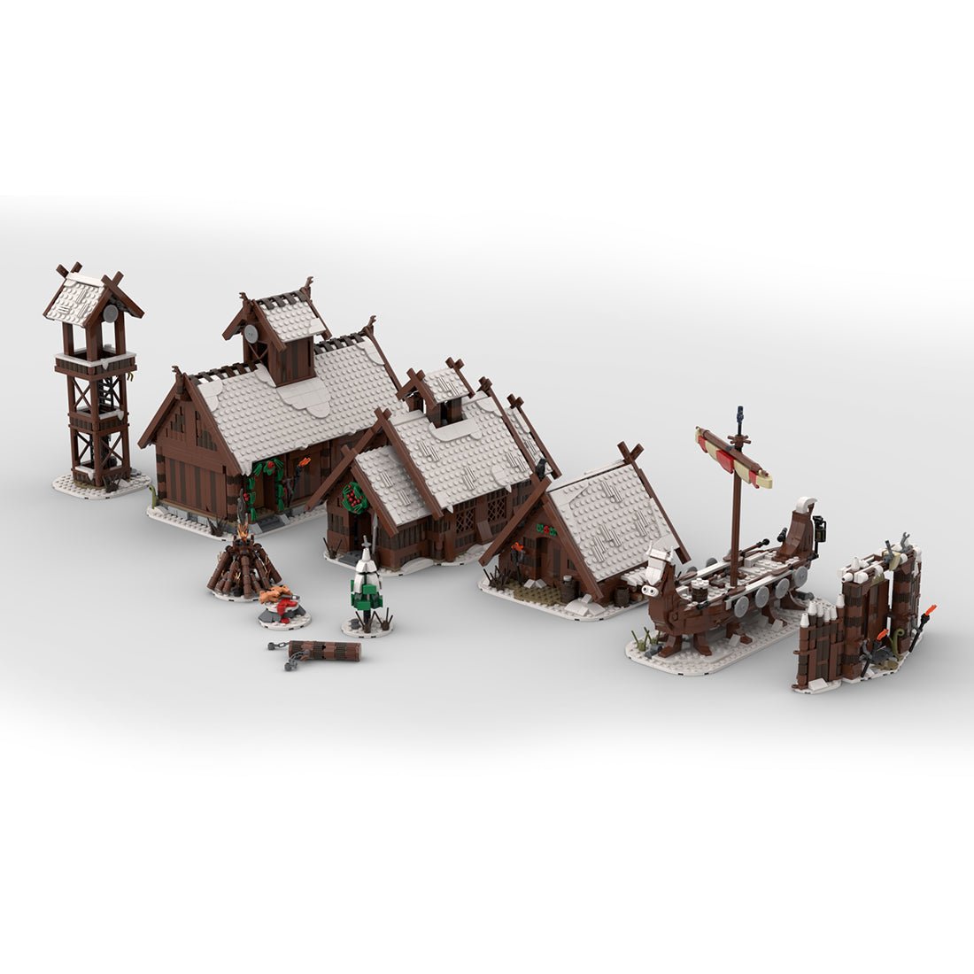 MOC Winter Viking Village Building - LesDiy