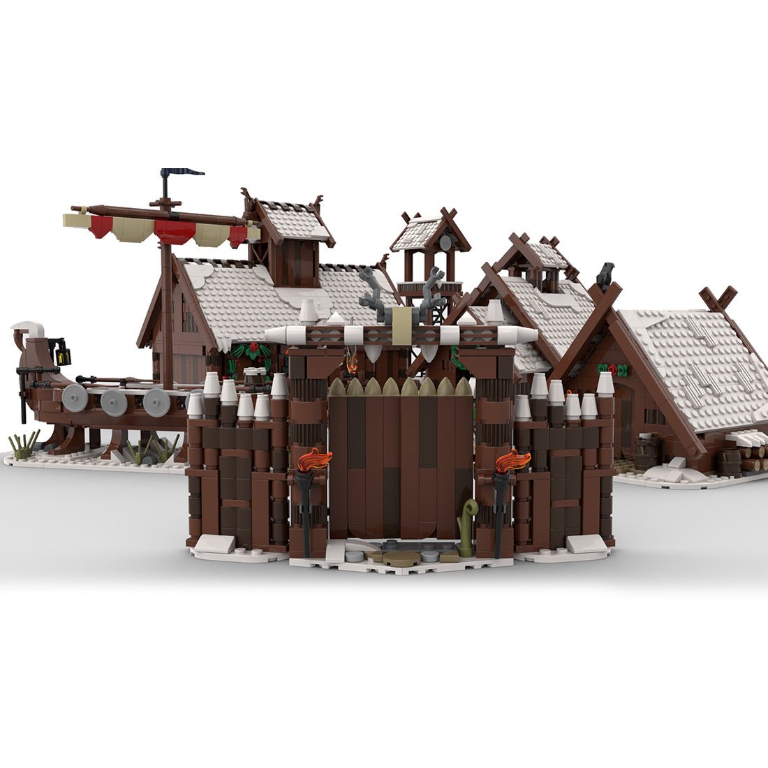 MOC Winter Viking Village Building - LesDiy