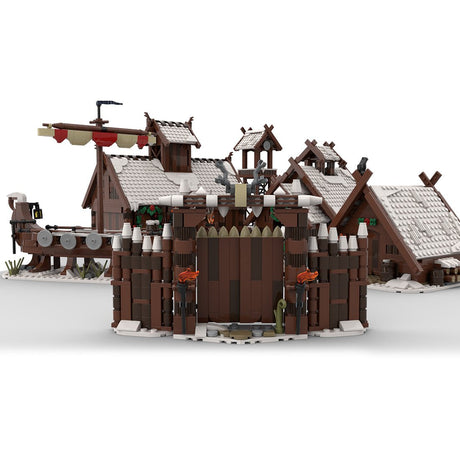 MOC Winter Viking Village Building - LesDiy