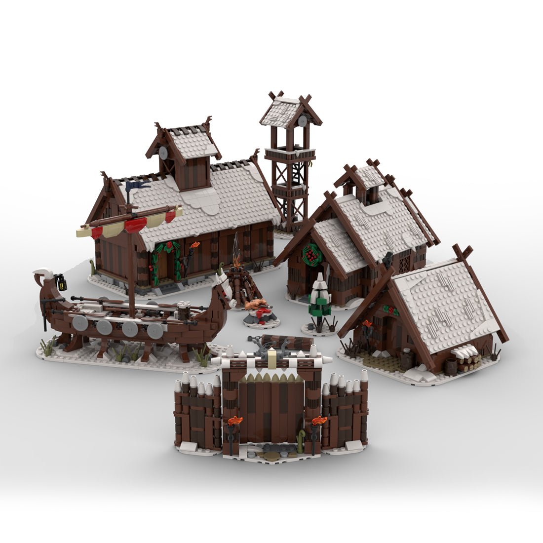 MOC Winter Viking Village Building - LesDiy
