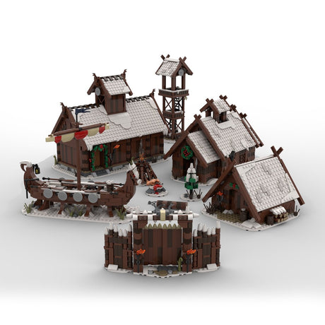 MOC Winter Viking Village Building - LesDiy