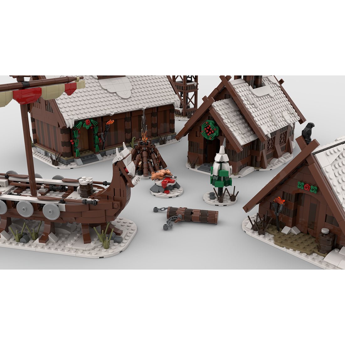 MOC Winter Viking Village Building - LesDiy