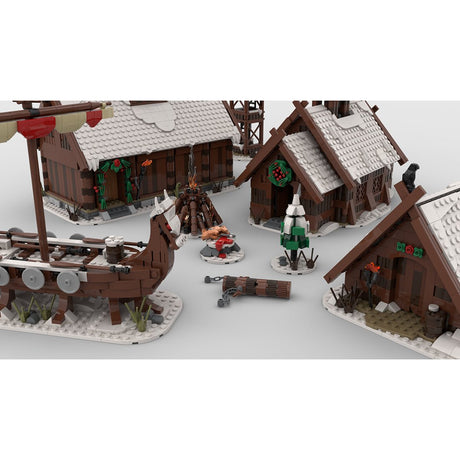 MOC Winter Viking Village Building - LesDiy