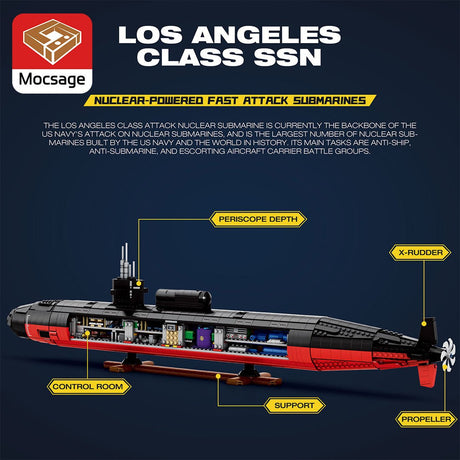 Mocsage 1/125 UCC Los Angeles - class Military Nuclear Submarine Model Building Blocks - LesDiy - Building Blocks