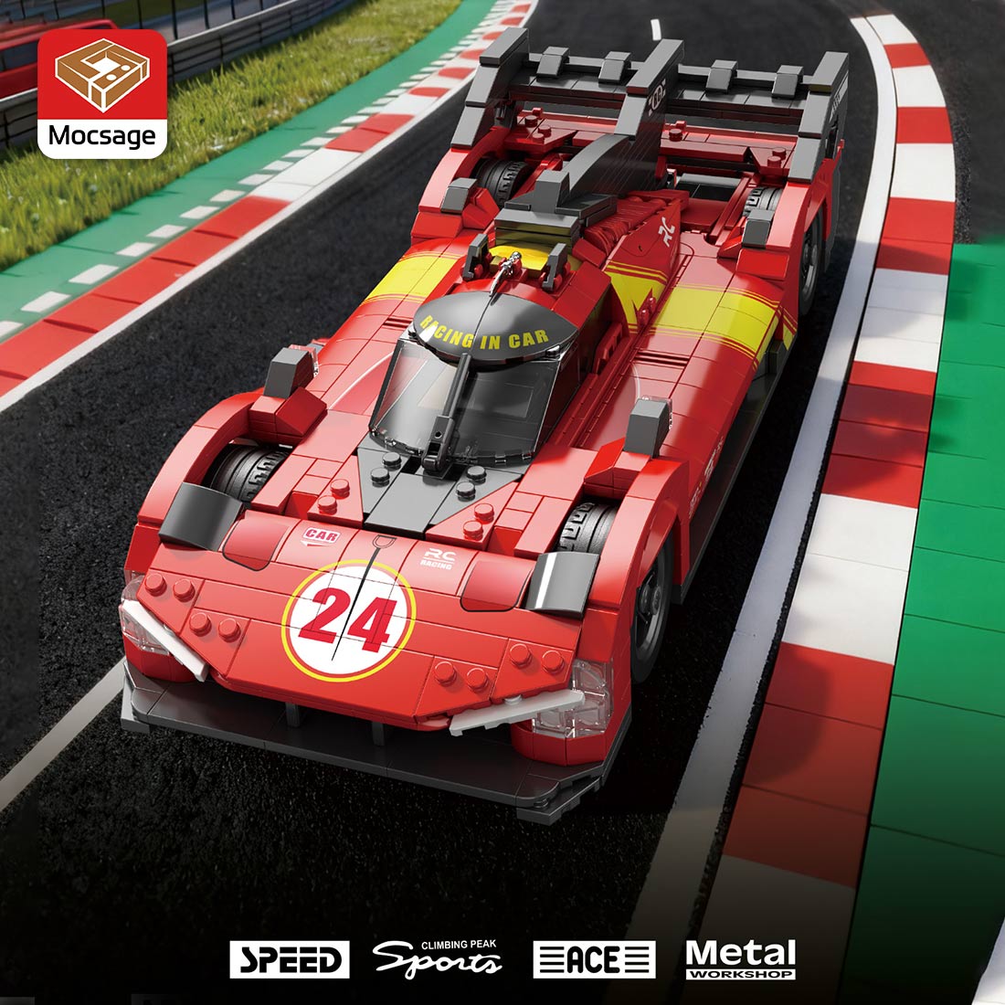 Mocsage 1:16 499P Supercar Building Blocks - LesDiy -