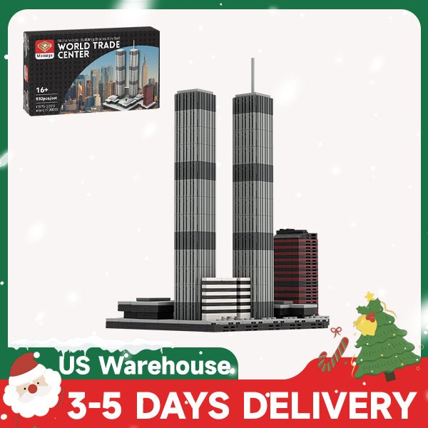 Mocsage 1/2000 Scale World Trade Center (1973 - 2001) Micro PartsĀ Building Blocks Set (US Warehouse) - LesDiy -